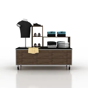 Estantería para tienda de ropa, accesorios de exhibición, diseño de madera apilada, estantes de bebé para tienda al por menor, ropa - Product Image 6