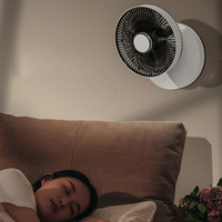 7,5 Zoll Timer LED Nachtlicht Tischventilator Fernbedienung Faltbar Oszillierend Wandmontierbar Akku 4000mAh Bürstenloser Motor