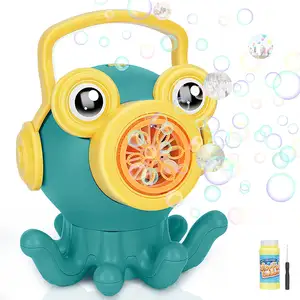 어린이 비누 물 장난감 참신 자동 회전 문어 버블 메이커 기계 장난감 전기 휴대용 버블 송풍기 장난감