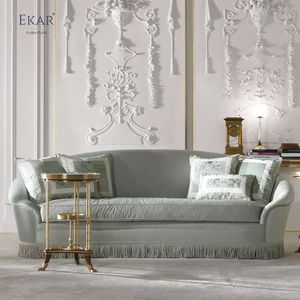 Canapé de salon de style italien: silhouette incurvée, revêtement en velours avec détails à franges pour <span class=keywords><strong>des</strong></span> espaces élégants - Product Image 2