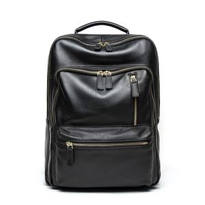 Laulalsten Genuine <b>Leather</b> <b>Backpack</b> <b>Large</b> Capacity Black Men Women Business Travel Casual <b>Backpack</b> - Product Image 5