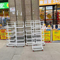Étagère de rangement métallique roulante légère avec paniers en fil de fer, présentoir à fruits à 5 niveaux pour épicerie et cuisine, présentoir mobile