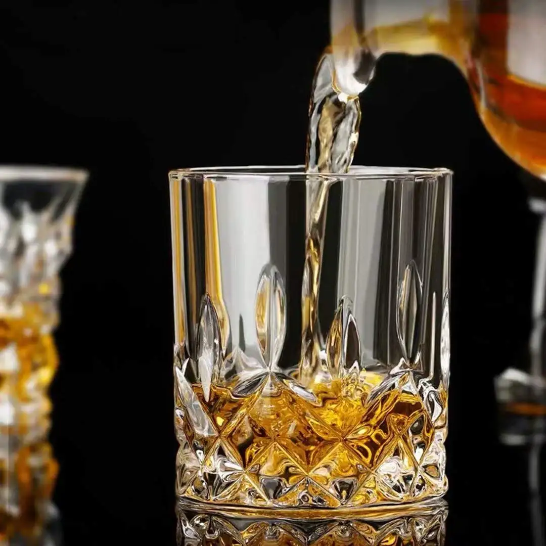 Creative Liquor Drinking Cup Diamond Glasses Thick Base Whiskey Whisky Crystal Glass