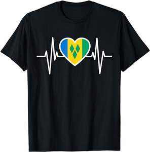 Imprimir bajo demanda My Heart Beat for Saint Vincent Shirt Custom Grenadines Heartbeat Sublimation Tees Venta al por mayor Hombres Camiseta de algodón - Product Image 1