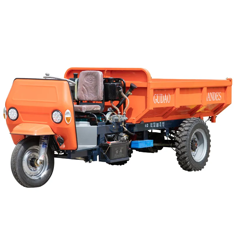 8-speed load 3 tons/25 HP construction site tipper engineering tricycle Dump truck for transporting bricks and concrete