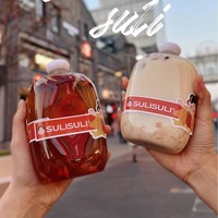 Creative New PET 350ml Bouteilles Faible quantité minimale de commande! Bouteille en plastique transparente jetable avec couvercles pour bouteille de thé de santé d'hiver en gros
