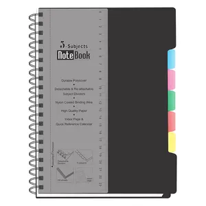 Tapa dura composición 5 sujetos cubierta de plástico personalizable de planificador cuaderno personalizado