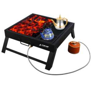 Barbecue portable de <span class=keywords><strong>camping</strong></span> <span class=keywords><strong>en</strong></span> plein air STARCAMP, au <span class=keywords><strong>gaz</strong></span> et au charbon de bois, style Moyen-Orient, avec sac de transport - Product Image 1