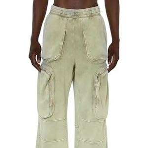 กางเกงคาร์โก้แฟชั่นขากว้างมีซิป - Product Image 1