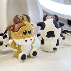 New Cartoon Cow Keychain 3D Soft Silicone Car Keychain Cute Animal <b>Bag</b> Pendant Couple Cartoon Keychain Promotional <b>Gift</b> - Product Image 5