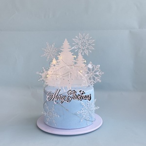 ท็อปเปอร์เค้กอะคริลิค รูปน้ำผึ้งและน้ำตาลหวาน ลายเกล็ดหิมะ กวางเรนเดียร์ ของตกแต่งเค้กคริสต์มาส อุปกรณ์จัดปาร์ตี้ ของตกแต่งเค้ก - Product Image 2