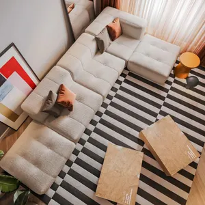 ATUNUS Sofá Cama Modular Seccional de Diseño Nórdico Moderno, Sofá Cama de Fácil Limpieza, Tapicería de Tela, Juego de Sofá - Product Image 1