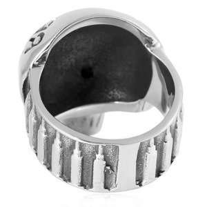 Anillo de acero inoxidable con diseño de esqueleto yunnique, joyería Punk plateada para hombre, regalo - Product Image 4