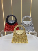 Pochette de soirée de luxe en strass pour femme, sac à main à anse anneau imprimé serpent avec chaîne, sac de soirée scintillant pour mariage et fête pour femmes