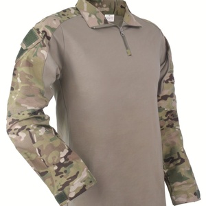 Camiseta Deportiva de Manga Larga para Hombre, Corte Ajustado, Estilo Camuflaje, para Entrenamiento al Aire Libre, con Bloques de Color, Media Cremallera y Bolsillos - Product Image 2