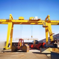 Grue portique à double poutre Wanlong MZ 10-20 tonnes avec PLC et moteur, portée 35 m, hauteur de levage 10 m, moteur et boîte de vitesses