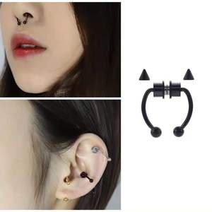 2025 manchette en acier inoxydable avec ton or gratuit <span class=keywords><strong>faux</strong></span> nez anneau nez <span class=keywords><strong>Piercing</strong></span> Septum anneaux <span class=keywords><strong>diamant</strong></span> coupe femmes bijoux - Product Image 2