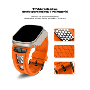 Scalatore di lusso cinturino in Silicone per orologio Apple <span class=keywords><strong>Ultra</strong></span> 2 Band 49/45/44/42mm traspirante in gomma Sport <span class=keywords><strong>I</strong></span> <span class=keywords><strong>Watch</strong></span> serie 9 8 7 6 5 bande - Product Image 2