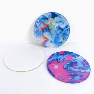 4mm Thick Coasters in round or Square Shape Sublimation Blank Acrylic with Cork for Heat Press-Promotional Business Gifts
