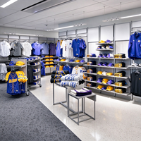 Étagères murales réglables en métal gris pour magasin de vêtements, avec rail de suspension, conformes CE ETL, vente en gros pour boutiques