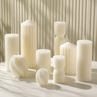 Vela Aromática de Cera de Soya con Diseño Geométrico Moderno, Hecha a Mano, de Lujo, para Decoración Navideña y de Año Nuevo