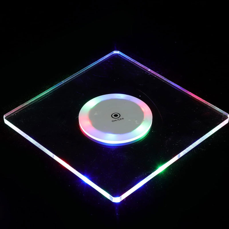 LED Car Coasters Cup Holders - Furen Brand Acrylic Light-up Mats for Vehicle Interior Decoration