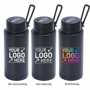 Custom 1L 1000ml Australia Frank Vacuum <b>Flask</b> Stainless Steel Insulated 34oz Water Drink Bottle with Flip Straw Lid Strap - Product Image 4