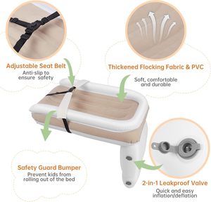 Inflatable Toddler Airplane <b>Bed</b> <b>Portable</b> Baby Travel <b>Bed</b> with Adjustable Safety Belt - Product Image 2