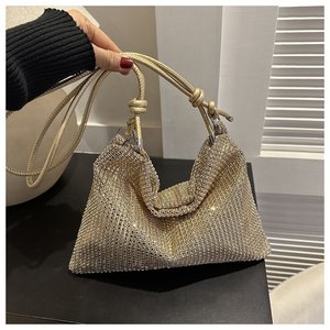 Borsa <span class=keywords><strong>da</strong></span> <span class=keywords><strong>Sera</strong></span> Lussuosa Dorata per Donne, Borsa a Tracolla Retrò in Pelle, Piccola Borsa per Telefono, Design Clutch Femminile - Product Image 4