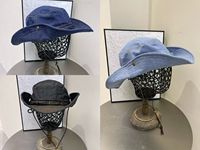 Chapeau Bob en Jean à Large Bord Yihaoyi pour Hommes et Femmes, avec Sangle de Menton Réglable, Protection Anti-UV, Chapeau de Soleil Style Cowboy pour la Randonnée et le Camping