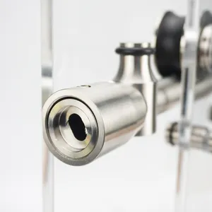 スライド式シャワールームガラスドアハードウェア古典的なバスルームガラス引き戸システムステンレス鋼ダブルローラー