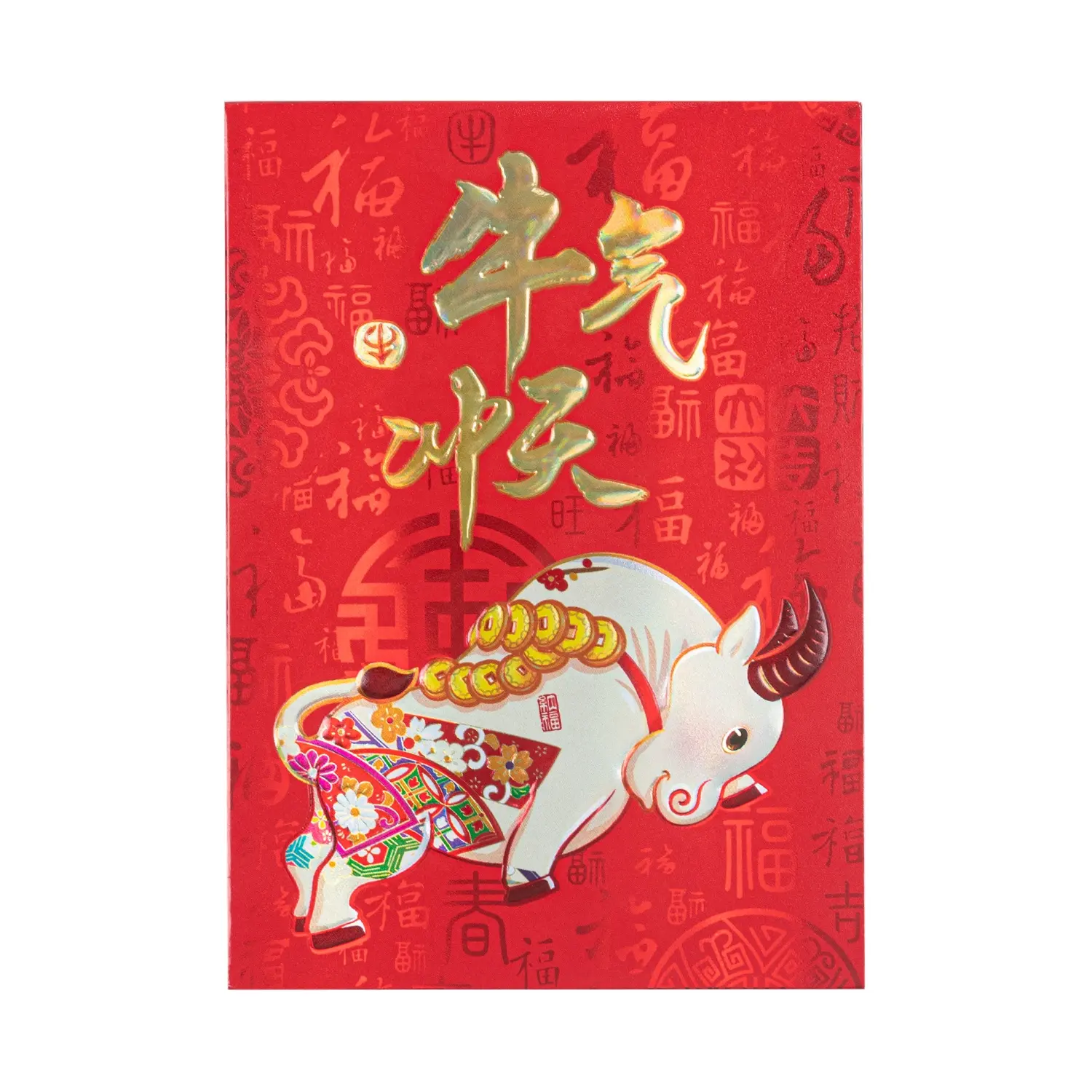 2021 ox chinese new year decoration red envelope Lucky Tao Hong Bao Packets Favors Chinese Red Envelopes ox Money Pockets