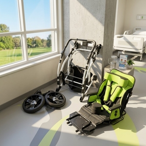 Silla de Ruedas Pediátrica Manual para Parálisis Cerebral, con Función de Posición Acostada y de Pie, para Bebés con Necesidades Especiales - Product Image 3