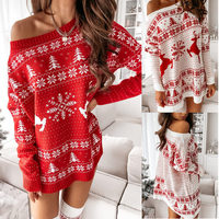 Cashmere Long Style Sexy Sweater Set aus Schulter pullover Gestrickte lange Socken Zweiteilige Sets Weihnachts pullover Set für Frauen