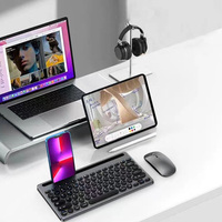 Keyboard Tablet Nirkabel Bt Lucu Portabel 2.4g Mouse dan Keyboard Combo Laptop Eksternal Multi-perangkat untuk Ponsel Laptop Hadiah