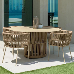 Nuevo Diseño <span class=keywords><strong>de</strong></span> Muebles <span class=keywords><strong>de</strong></span> <span class=keywords><strong>Patio</strong></span> para Exteriores, Juego <span class=keywords><strong>de</strong></span> Cuatro Piezas <span class=keywords><strong>de</strong></span> Mesa <span class=keywords><strong>y</strong></span> <span class=keywords><strong>Sillas</strong></span> <span class=keywords><strong>de</strong></span> Ratán para Cenar al Aire Libre - Product Image 1