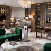 Diffuseur d'arômes professionnel de luxe sans eau 1500 ml avec grand réservoir d'huile, sur pied, à écran tactile pour hôtels