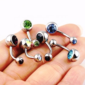 Anillos <span class=keywords><strong>de</strong></span> Ombligo <span class=keywords><strong>de</strong></span> Acero Quirúrgico con Doble Cabeza y Cristales <span class=keywords><strong>de</strong></span> Colores Mezclados <span class=keywords><strong>de</strong></span> <span class=keywords><strong>Gaby</strong></span>, Joyería para el Cuerpo, Adhesivo para Joyería Corporal - Product Image 6