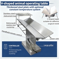 304 Stainless Steel V-shaped Veterinary Operating Table Electric Lifting Pet Surgical Table Animal Operation Bed