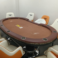 Table de poker personnalisée professionnelle pour 10 joueurs, tables de poker de casino Texas avec éclairage LED, fournisseur unique de luxe