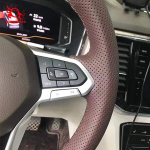 Cubierta para <span class=keywords><strong>volante</strong></span> de <span class=keywords><strong>coche</strong></span>, producto de <span class=keywords><strong>Amazon</strong></span>, color marrón, para ololkswagen Iuuuzz marmarok ololf State estado Assat T-Ross iiguan Etta - Product Image 4