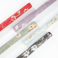 Papier d'art gaufré 3D SY pour emballages cadeaux de luxe, papier non tissé à motif floral pour emballer les rouleaux de fleurs