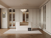 Lesso Home Îlot de dressing de luxe en cuir moderne avec unités de rangement à tiroirs pour chambre à coucher