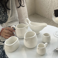 Offre Spéciale céramique trempage tasse en céramique jus seau creamer saucière en céramique sauce bateau avec soucoupe sauce tasses de bouillon