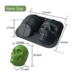 FL- AA041 2021 Grand moule à cake pops en silicone en forme de crâne, facile à nettoyer, pour fête d'anniversaire - Product Image 3