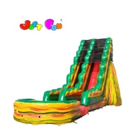 Toboggan aquatique gonflable vert de 19 pieds avec piscine