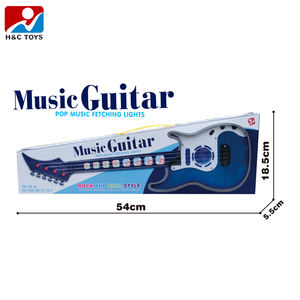 กีตาร์ดนตรีของเล่นเด็ก ไฟกระพริบ ใช้แบตเตอรี่ ทำจากพลาสติก สำหรับการเรียนรู้ - Product Image 6