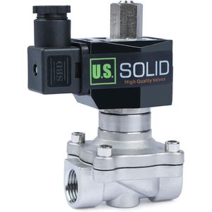 EE. UU. Válvula Solenoide Sólida de 1/2 Pulgada de Acero Inoxidable 110V CA Normalmente Abierta con Sello de Viton - Product Image 1