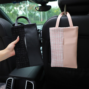 Car <b>Tissue</b> Box Leather Extended Version With Bowknot Rear Seat Backrest Mount - Product Image 3