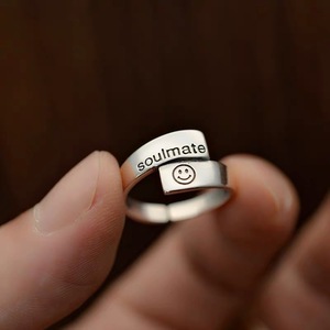 S925 Sterling Silver Smiley Face <b>Open</b> <b>Ring</b> For Women Minimalist Everyday Wear - Product Image 1